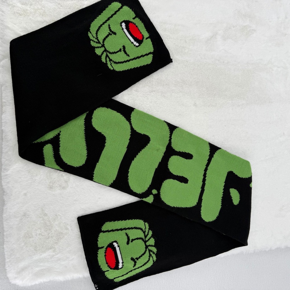Jelly YouTuber Scarf Unisex OS Black Green Knit Gaming Merch Mascot Logo